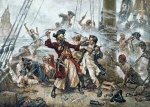 Capture of the Pirate, Blackbeard Edward Teach kapitan piratow